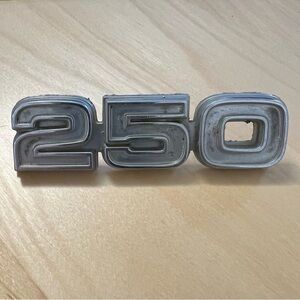 Vintage, FORD 250 metal chrome emblem OEM trim replacement badge